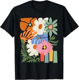 Aesthetic Cottagecore Vintage Retro Flowers Botanical Chart T-Shirt