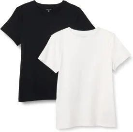 Amazon Essentials Women's Regular Fit 100% Cotton Crewneck Short Sleeve T-Shirt, Multipacks