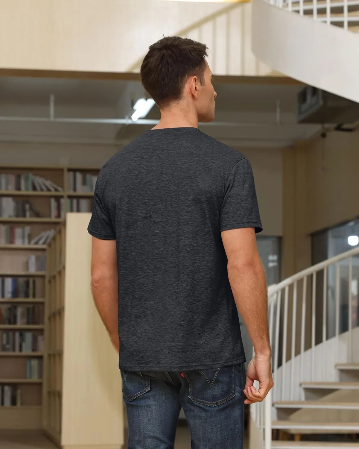 Angbater Men's Henley Shirts Casual Short Sleeve Button Cotton Tee Fashion Classic Tee T-Shirt with Pocket