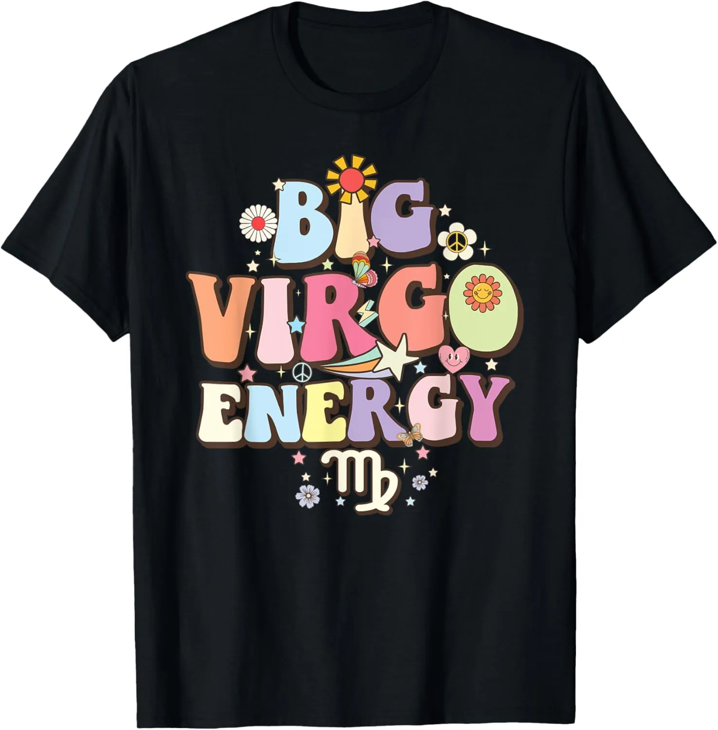 August September birthday groovy Astrology Zodiac sign Virgo T-Shirt