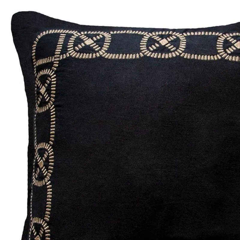 Boat Knot Black Lounge Cushion 55 x 55cm