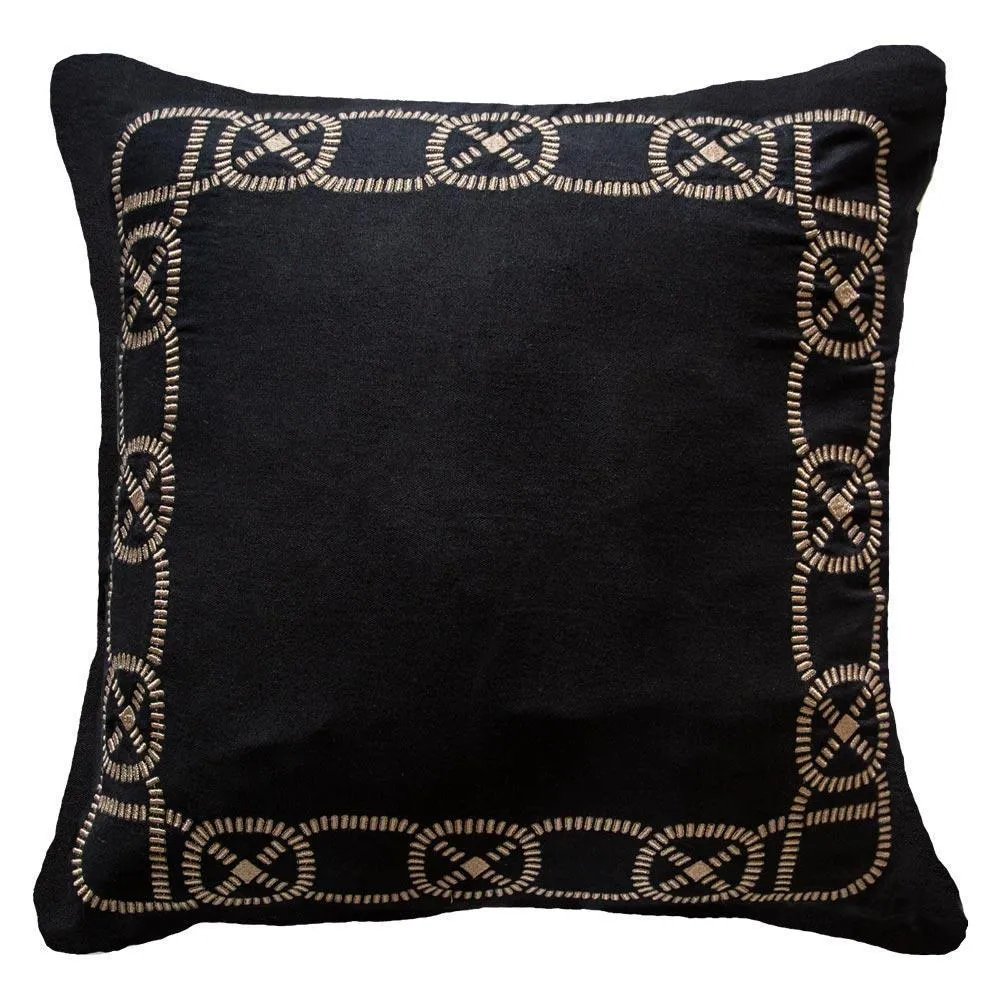 Boat Knot Black Lounge Cushion 55 x 55cm