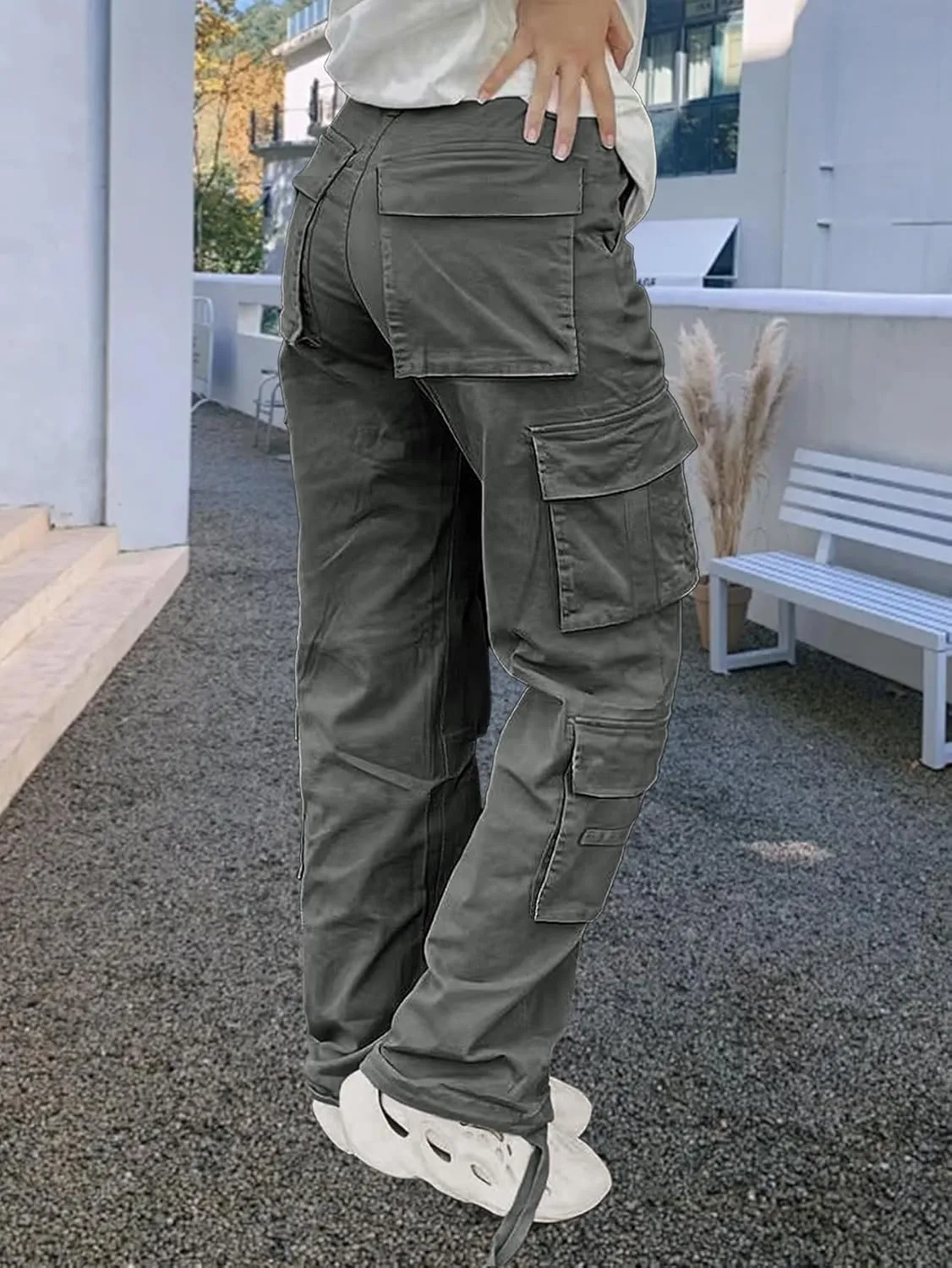 Cargo Pants for Women High Waisted Casual Pants Work Pants Baggy Stretchy Wide Leg Y2K Streetwear with Pockets