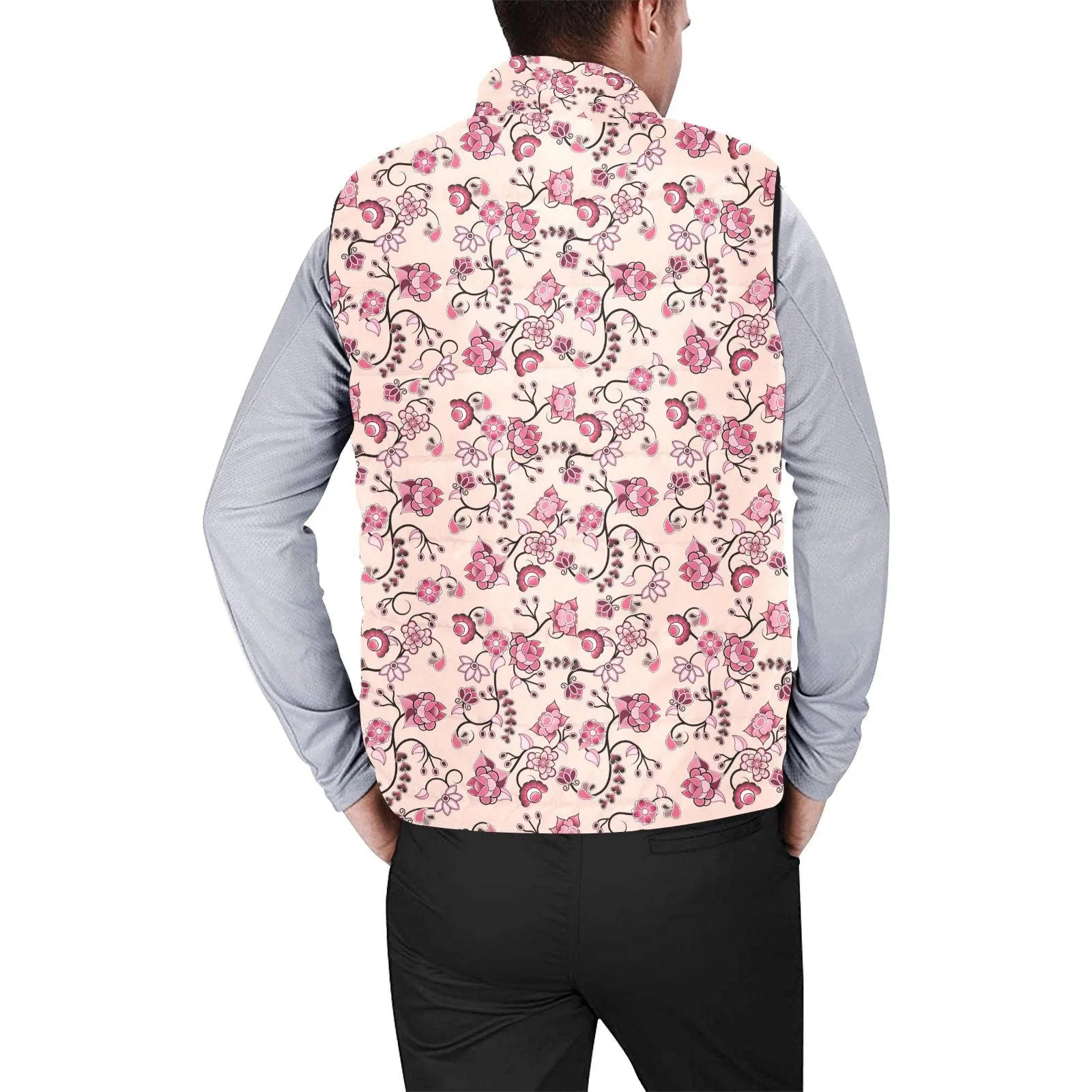 Floral Amour Men's Padded Vest Jacket