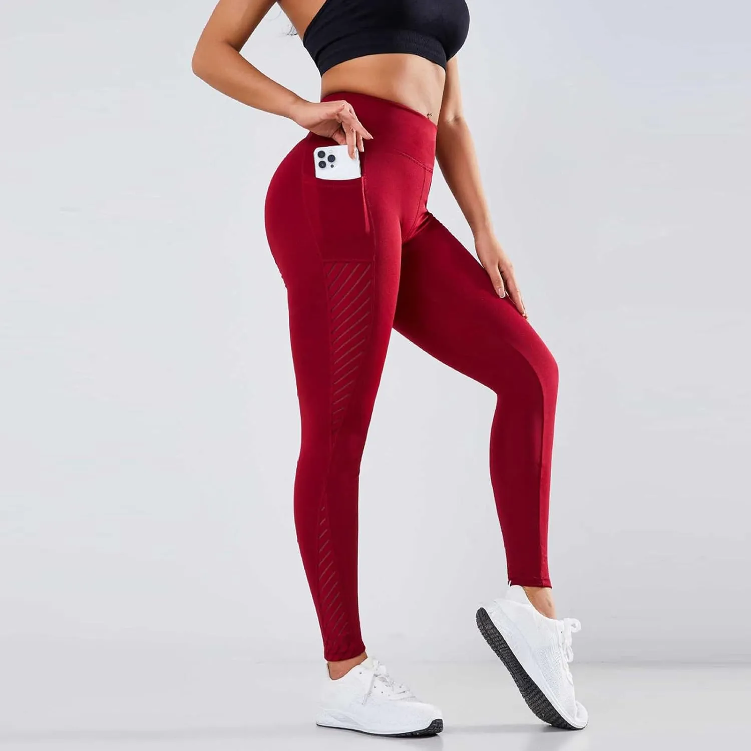 High Waisted Leggings with Pockets for Women Soft Athletic Tummy Control Yoga Pants Running Workout Compression Gym