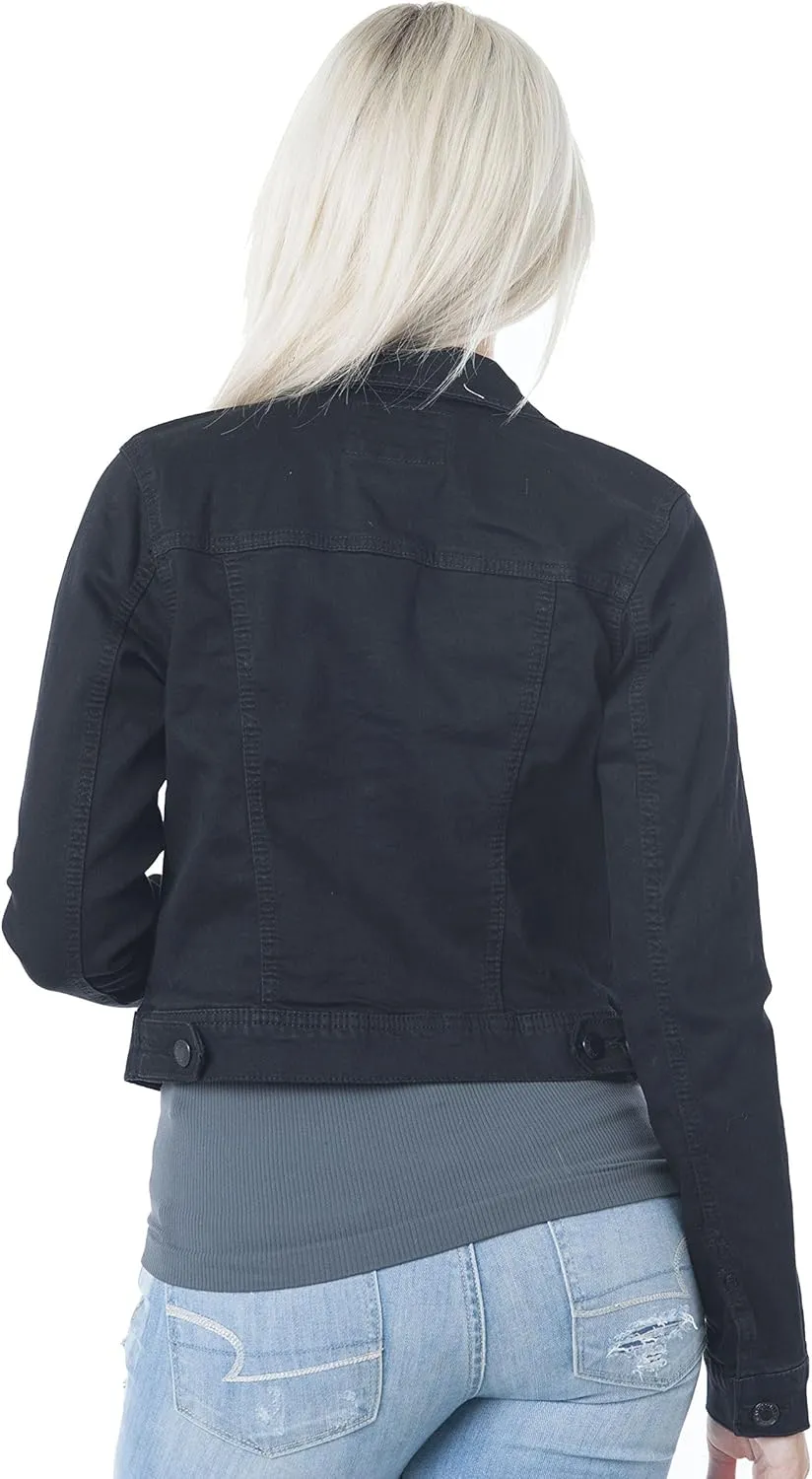 Hollywood Star Fashion Womens Basic Button Down Denim Jean Jacket