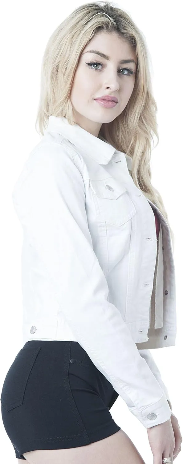 Hollywood Star Fashion Womens Basic Button Down Denim Jean Jacket