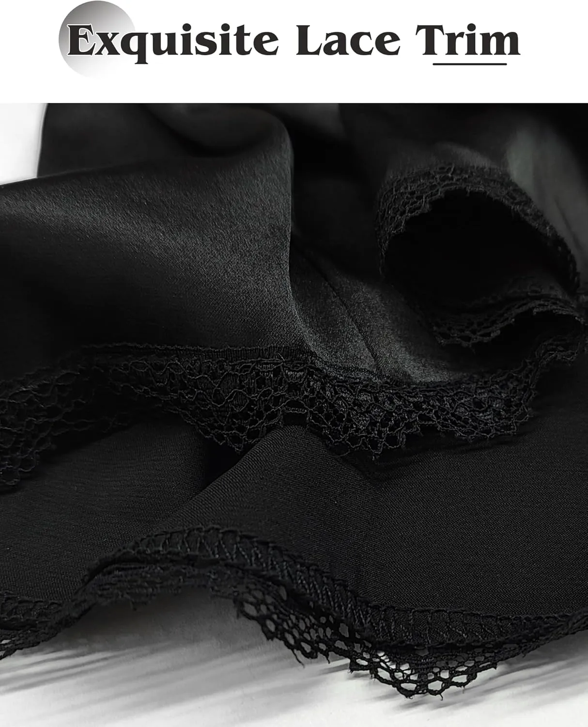 MANCYFIT Pettipants for Women Culotte Slip Bloomers Satin Pant Under Dresses Lace Trim