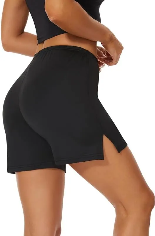 MANCYFIT Pettipants Half Slip for Women Shorts Culotte Split Bloomers Loose Pajama Pants 4" Inseam