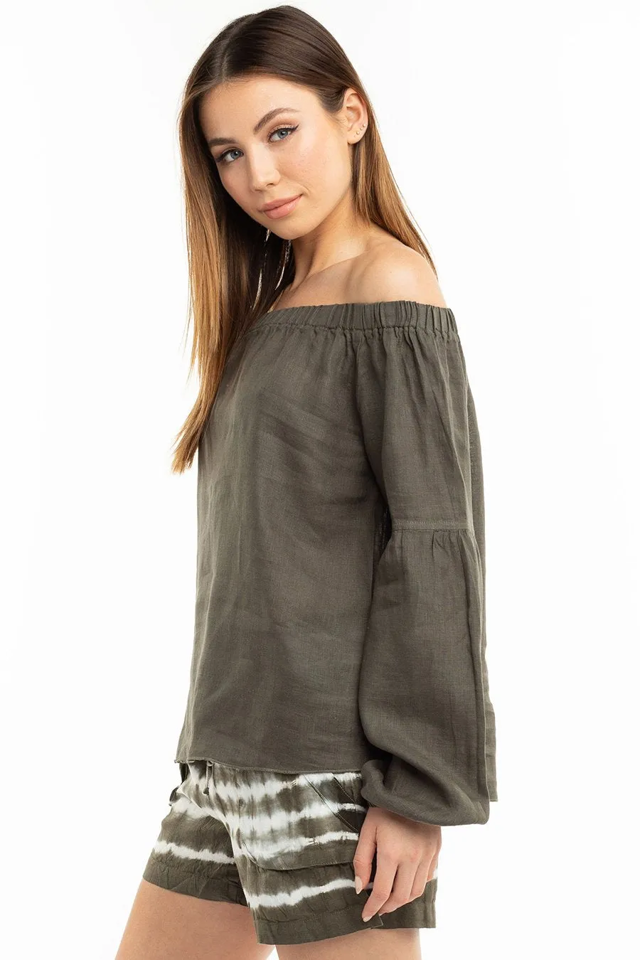 Off Shoulder Linen Top