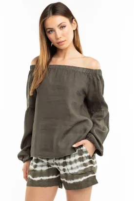 Off Shoulder Linen Top