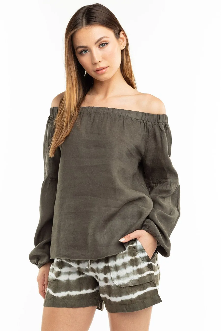 Off Shoulder Linen Top