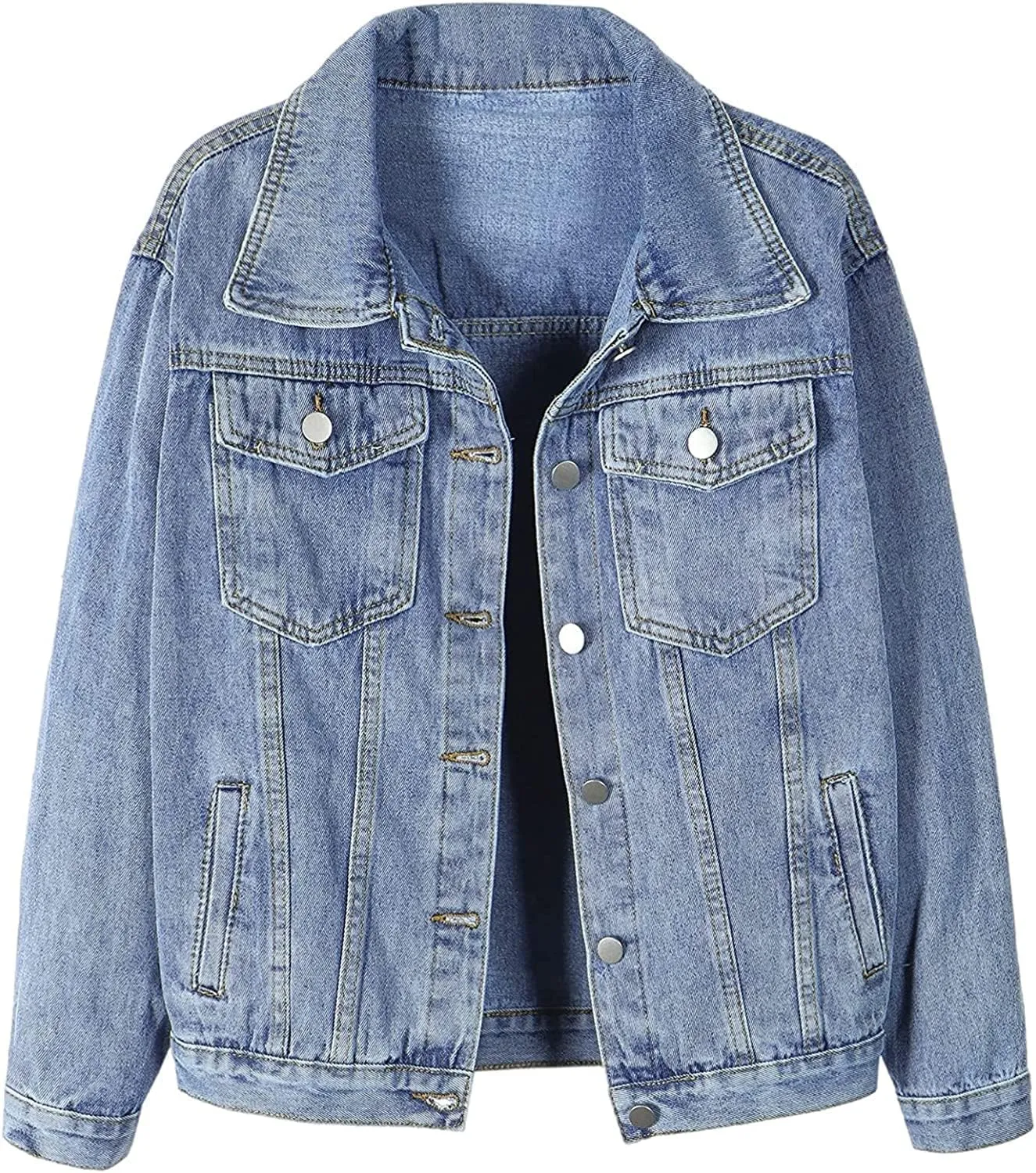 SANGTREE Women's Button Down Denim Jacket