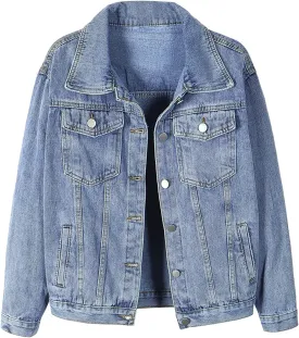 SANGTREE Women's Button Down Denim Jacket
