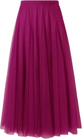 SANGTREE Women's Tutu Tulle A-Line Layered Mesh Midi Skirt, US XS - US 2XL