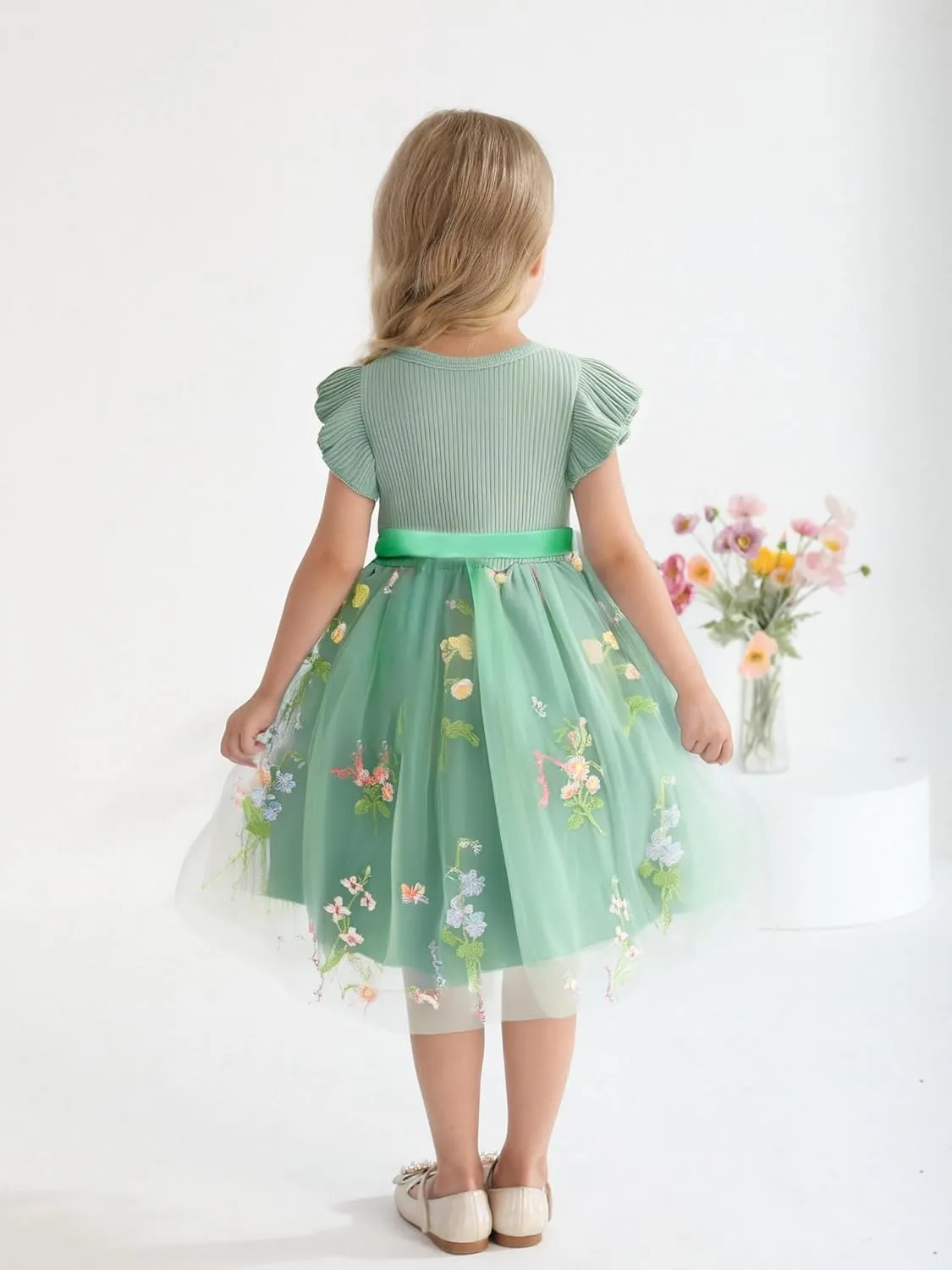 Sinhoon Toddler Girl Tulle Dress Summer Ruffle Sleeveless Baby Girl Fashion Casual Dresses 1-6Y