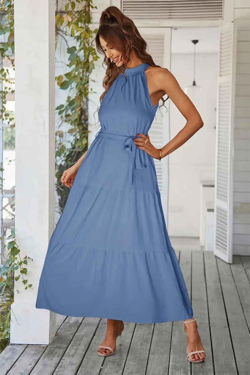 Sleeveless Halter Neck  Boho Dresses