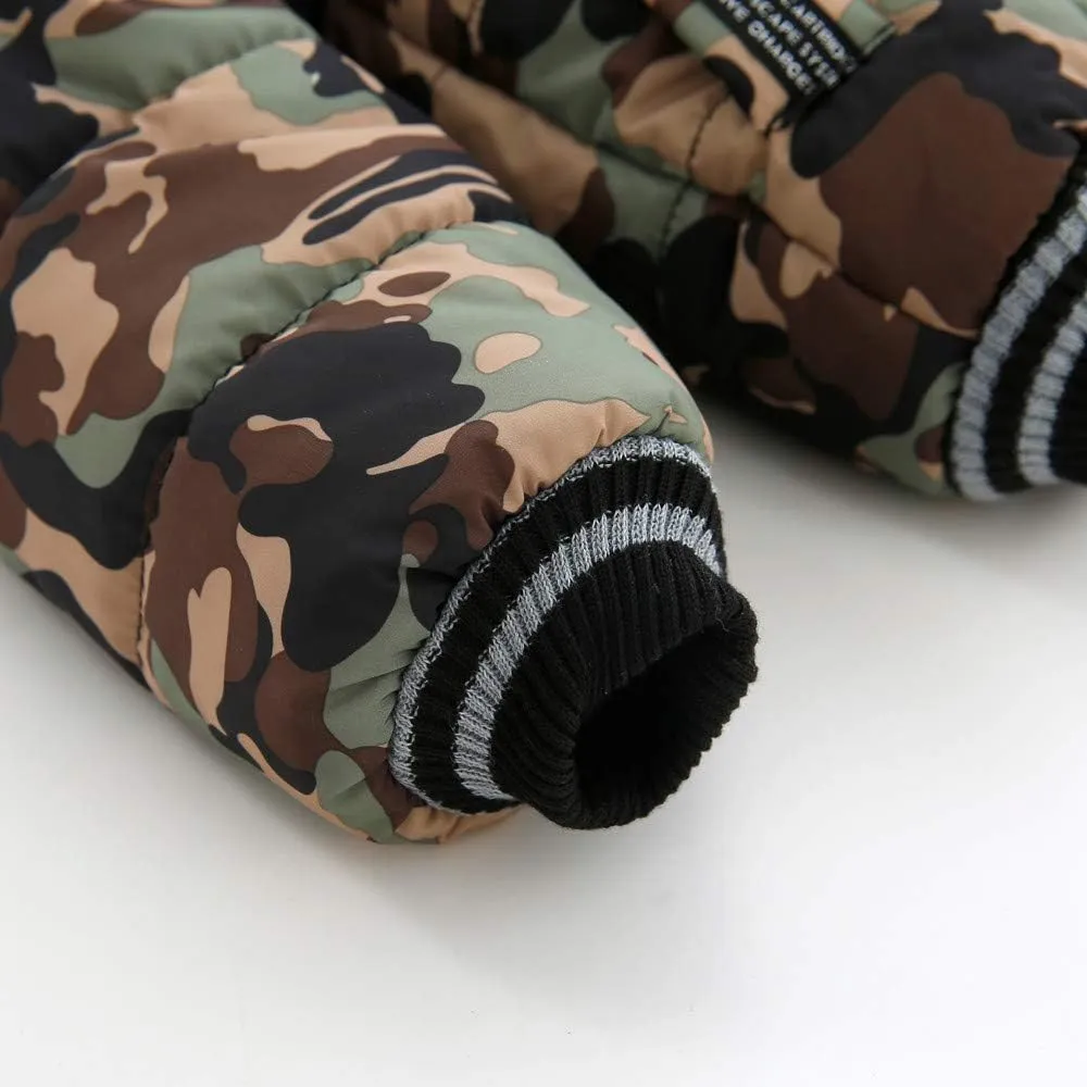 Toddler Boys Girls Down Jacket Fur Hood Thick Warm Winter Coat Parka Kids Fleece Lined Quilted Padded Jacket Coat