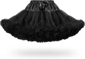 Tulle Petticoats for Women Elastic Waist Chiffon Petticoat Puffy Party Cosplay Underskirt Multi-Layer Short Tutu Skirt