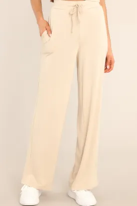 With Ease Natural Beige Wide Leg Pants