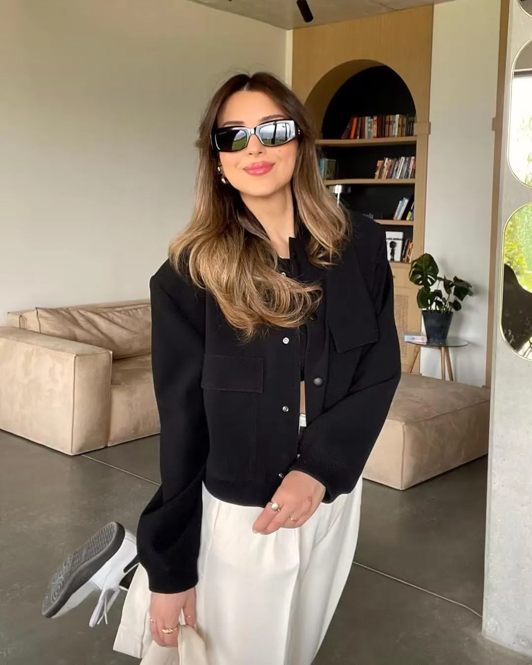 Women Cropped Bomber Jacket Aesthetic Coquette Button Down Varsity Jackets Preppy Grunge Cute Plain Sweatshirt Coats