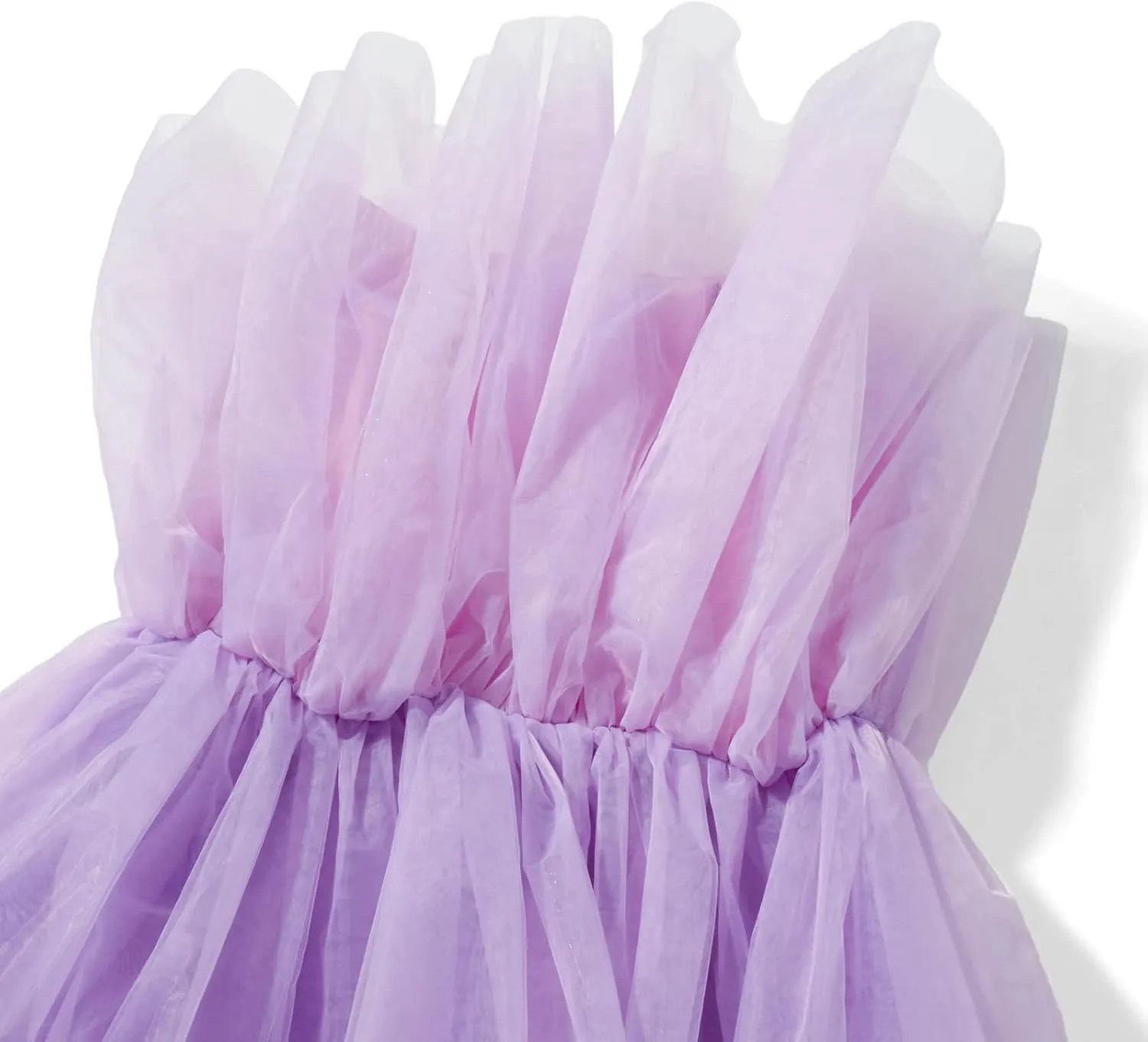 Women 's High Low Tulle Dress Strapless Off Shouler Tiered Cocktail Party Dress Prom Gown Evening Dress
