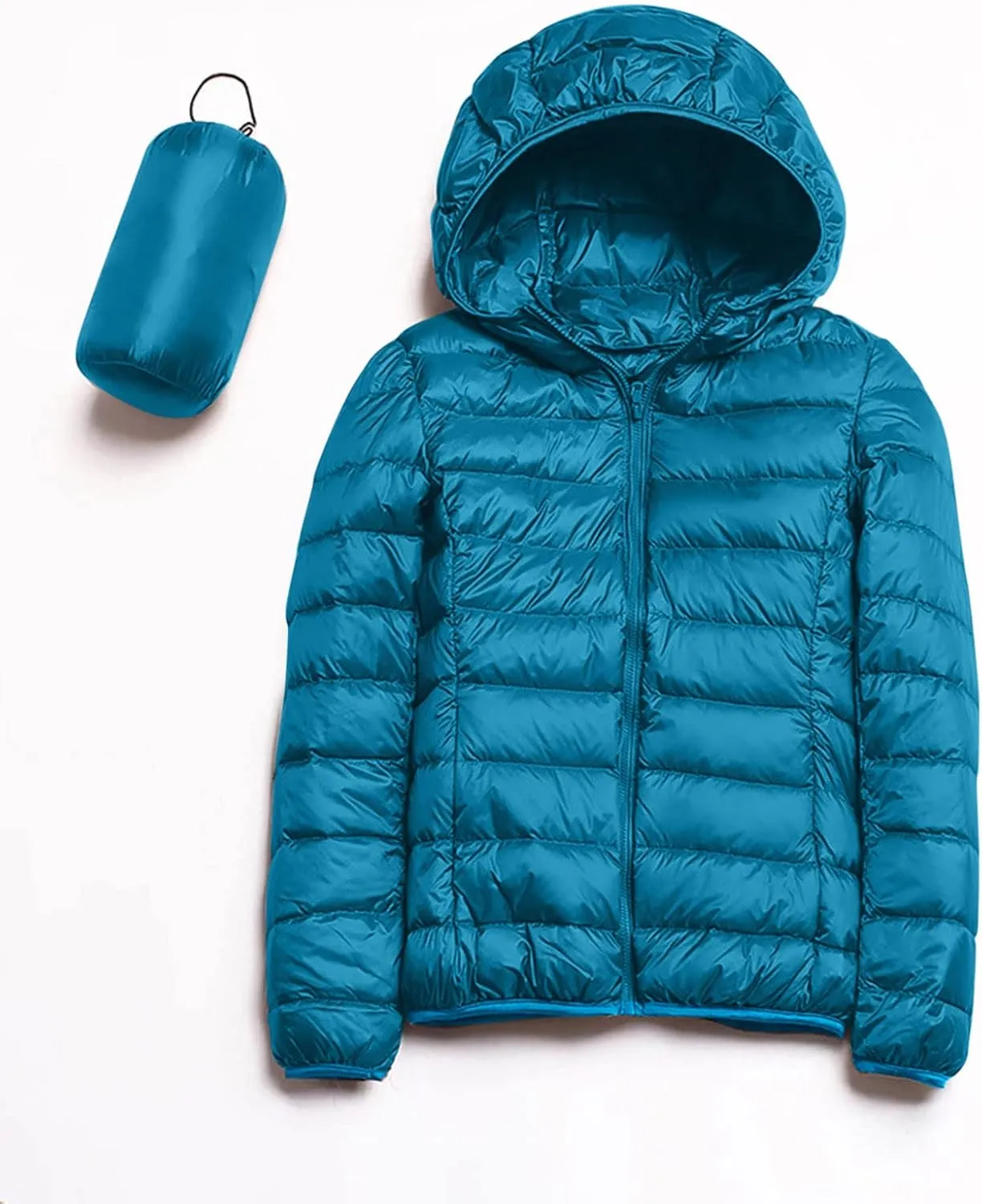Womens Puffer Jacket 2023 Winter Warm Packable Lightweight Down Jacket Slim Fit Hooded Jacket Short Duck Down Coat for Travel