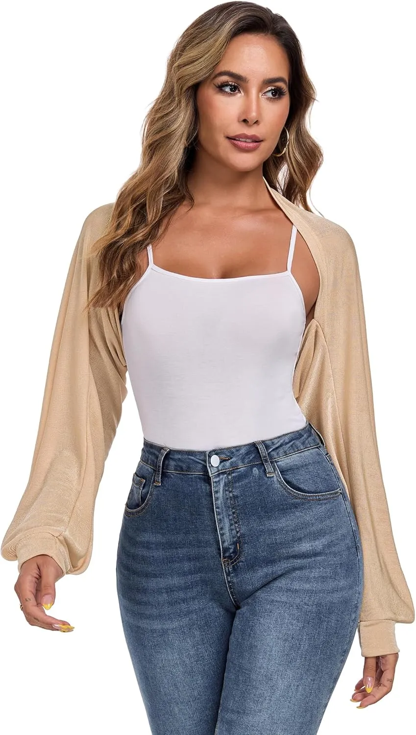 ZAFUL Women's Sheer Shrug Y2K Long Sleeve Cardigans 2025 Irregular Tie Front Bolera