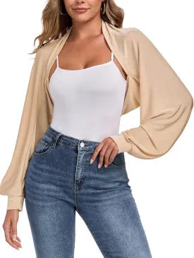 ZAFUL Women's Sheer Shrug Y2K Long Sleeve Cardigans 2025 Irregular Tie Front Bolera